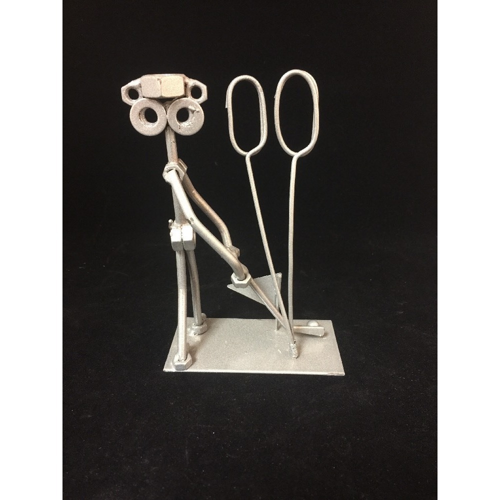 Golf Metal Art Sculpture Wire Nuts Bolts Golfer Gift